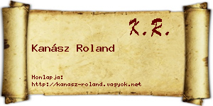Kanász Roland névjegykártya