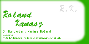 roland kanasz business card